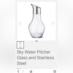 Georg Jensen Sky Collection Glass Silver Water Pitcher